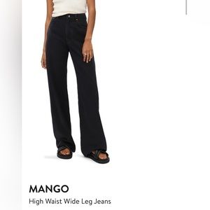 Mango High Waisted Wide Leg Jeans